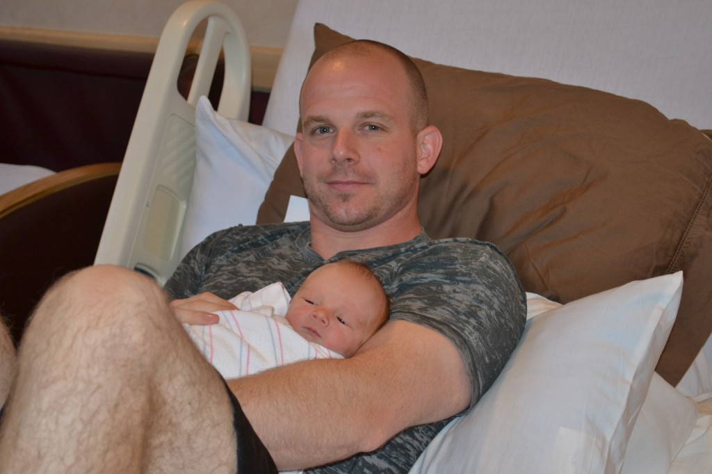 Dad and Newborn at Hospital