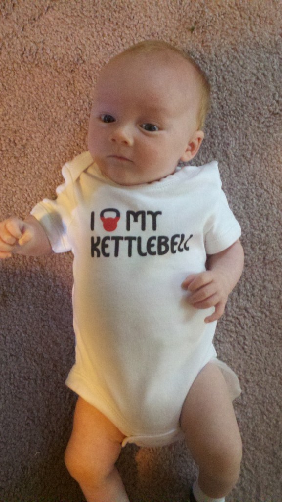 Baby in Kettlebell Onesie