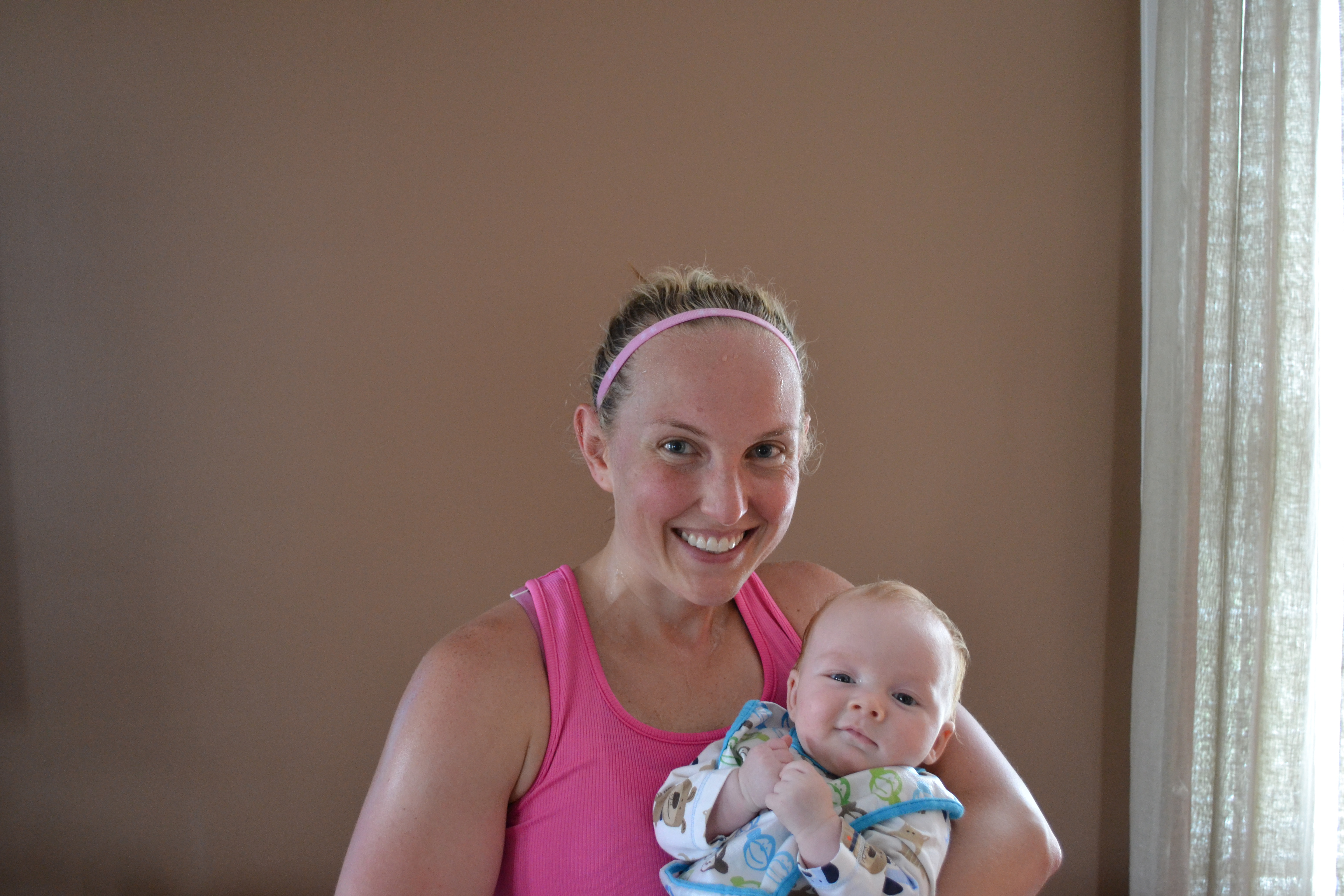 Mom and Newborn after run