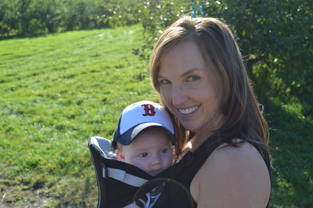 Apple picking with baby