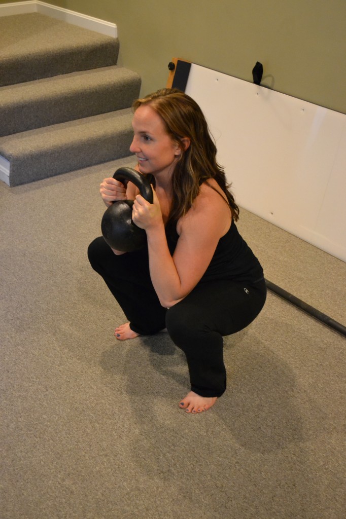 Goblet Squat with a kettlebell