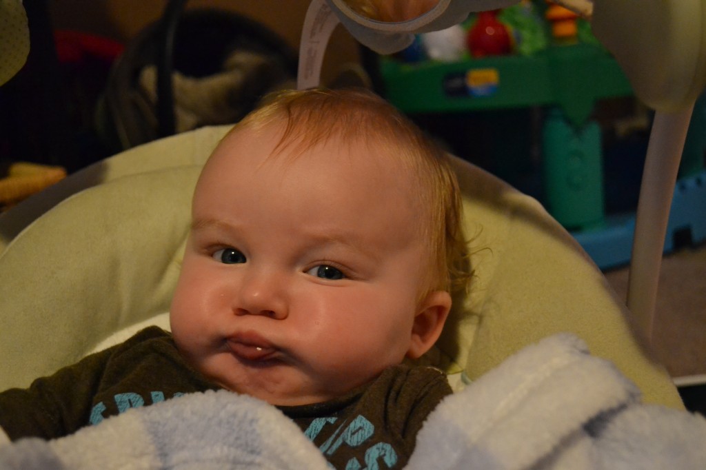 Baby blowing rasberries on Thanksgiving