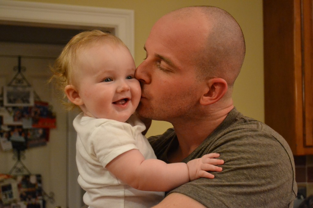 Baby and dad on Christmas