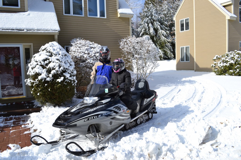 Snowmobiling in New Hampshire with My Husband.