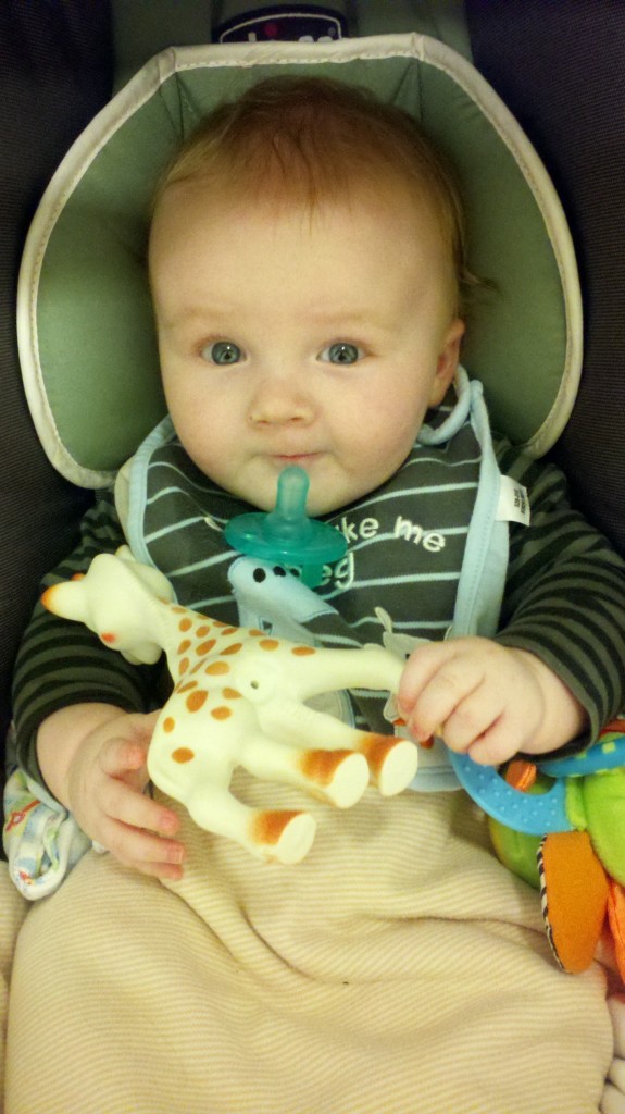 Baby with Sophie Teether