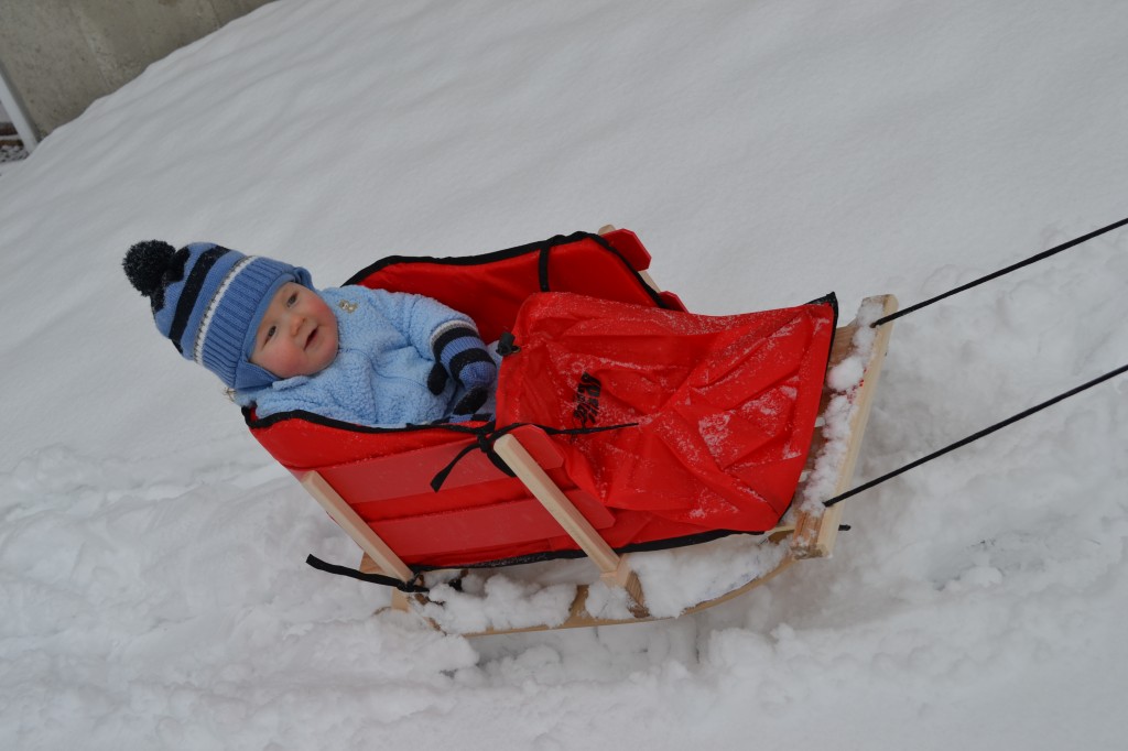 Baby Being Pulled in Snow