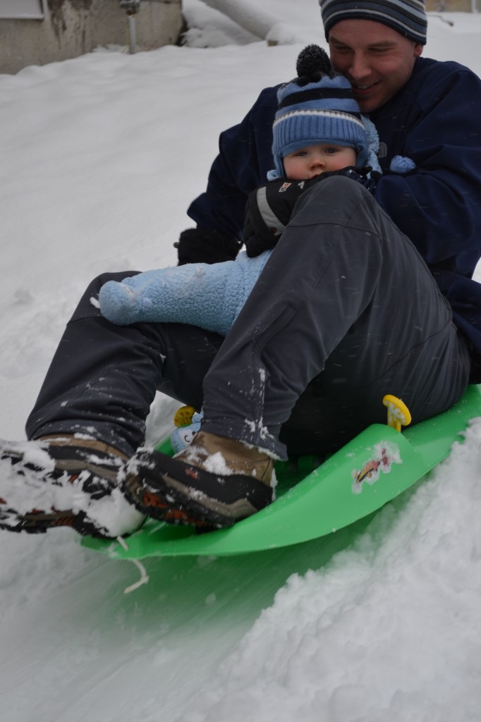 Dad Taking Baby Sledding