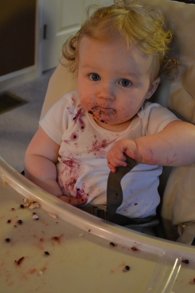 Messy Baby Eating Berries