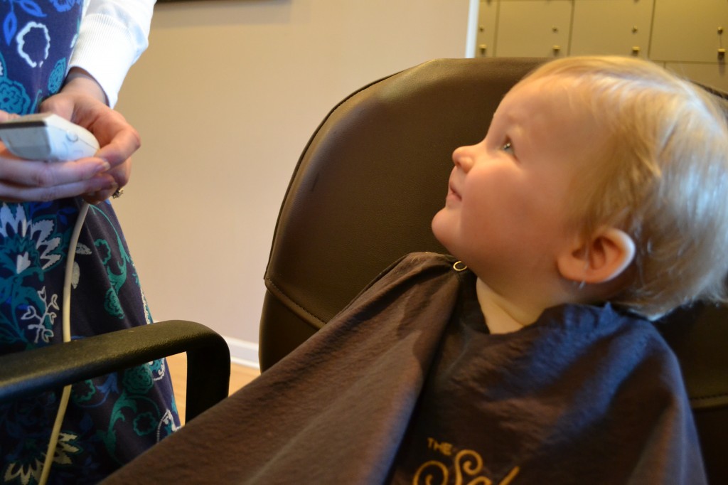 Baby Smiling at Haircut