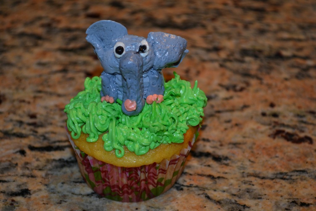 Cupcakes with an Elephant on Top