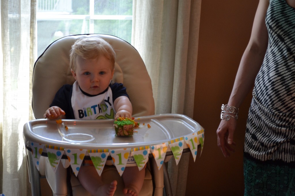 Baby Boy Eating Cupcake