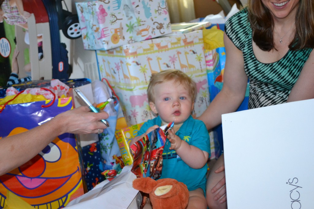 Opening Presents at First Birthday