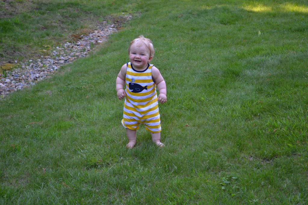 One Year Old Baby Boy in Grass