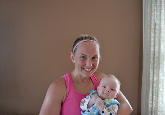Mom After Workout With Baby