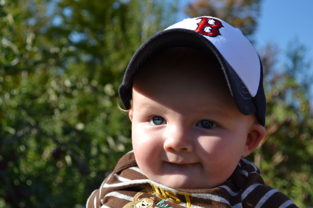 Baby's First Time Apple Picking