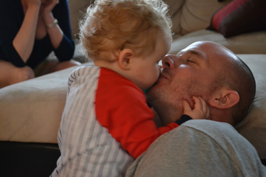 Dad and One Year old Kissing
