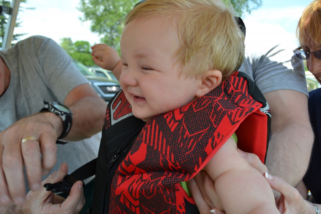Baby in Lifejacket for Boating