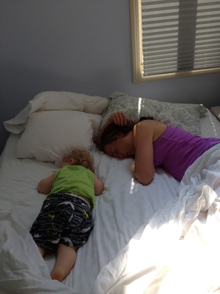 Mom and Overtired Baby Napping