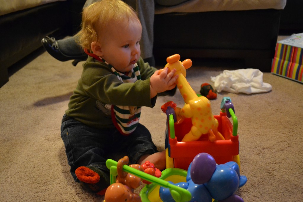 6 Months Old Baby Playing with Train