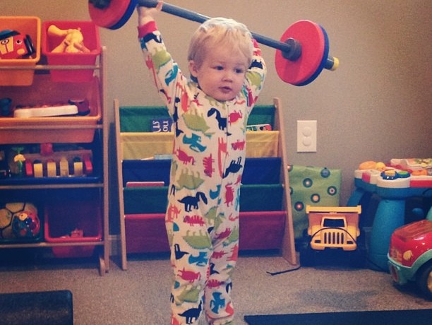 Toddler with Barbell